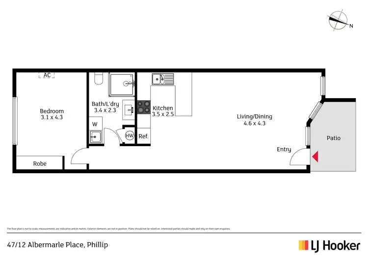 Floorplan of Homely apartment listing, 79/47 Dover Court, Phillip ACT 2606
