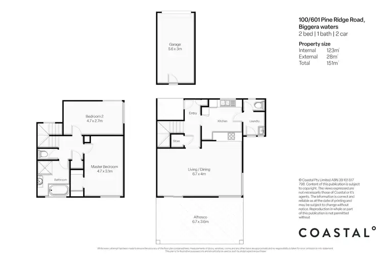 Floorplan of Homely townhouse listing, 100/601 Pine Ridge Road, Biggera Waters QLD 4216