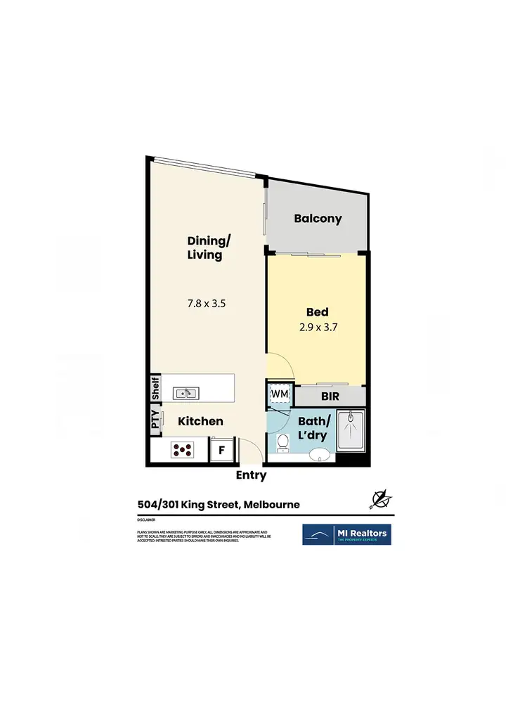 Floorplan of Homely apartment listing, 504/301 King Street, Melbourne VIC 3000