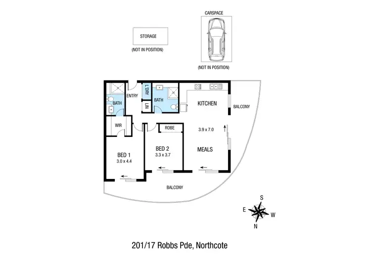 Floorplan of Homely apartment listing, 201/17 Robbs Parade, Northcote VIC 3070