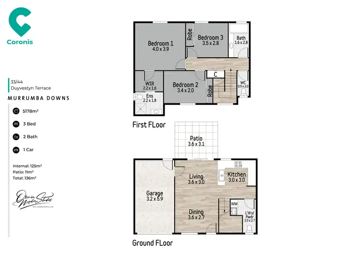 Floorplan of Homely townhouse listing, 33/44 Duyvestyn Terrace, Murrumba Downs QLD 4503