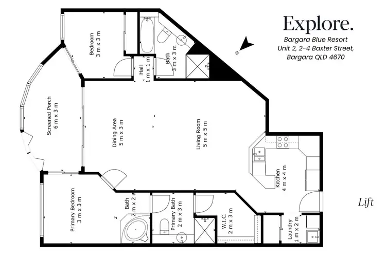 Floorplan of Homely unit listing, 2/2-4 Baxter Street, Bargara QLD 4670
