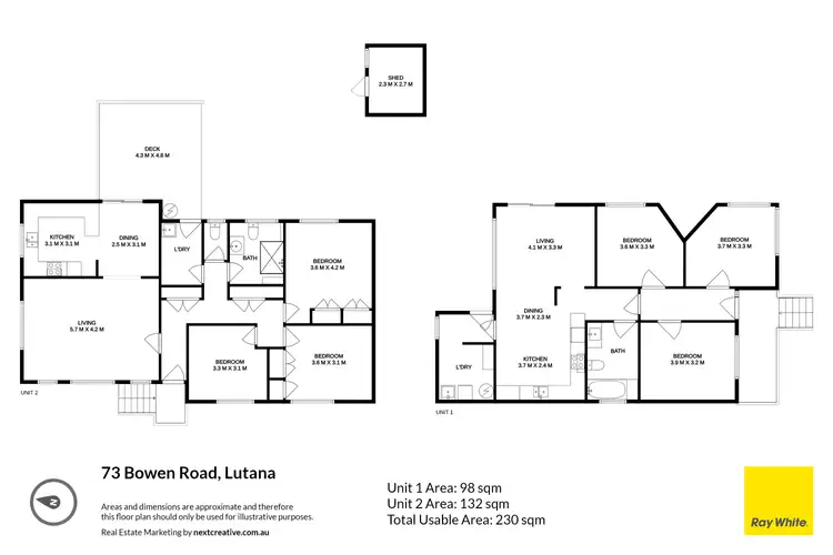 Floorplan of Homely block of units listing, 73 + 73a Bowen Road, Lutana TAS 7009