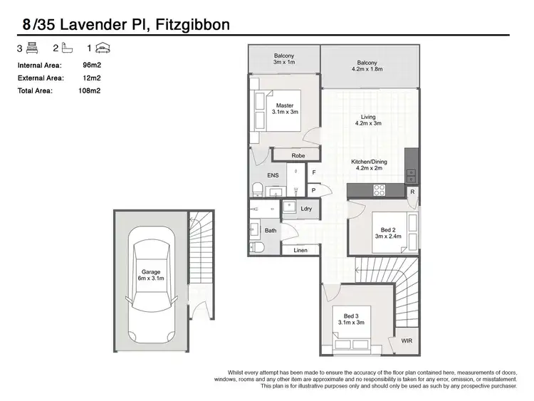 Floorplan of Homely townhouse listing, 8/35 Lavender Place, Fitzgibbon QLD 4018