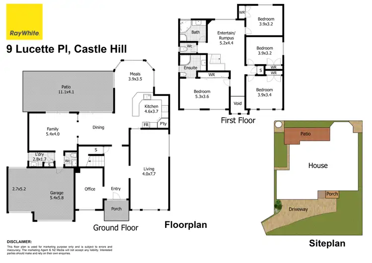 Floorplan of Homely house listing, 9 Lucette Place, Castle Hill NSW 2154