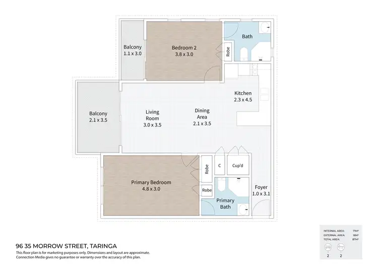Floorplan of Homely unit listing, 96/35 Morrow Street, Taringa QLD 4068