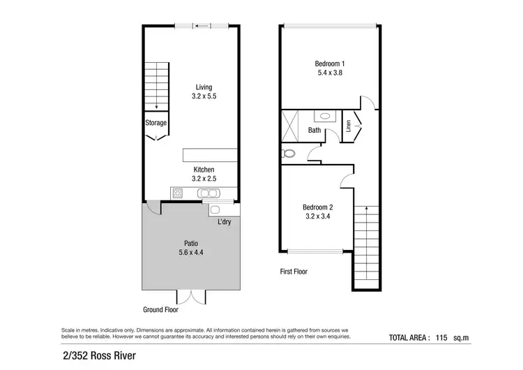 Floorplan of Homely townhouse listing, 2/352 Ross River Road, Cranbrook QLD 4814