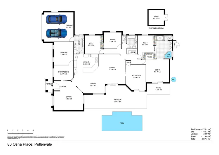 Floorplan of Homely rural property listing, 80 Osna Place, Pullenvale QLD 4069