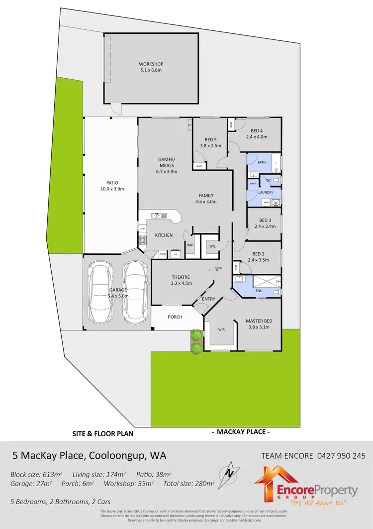 Floorplan of Homely house listing, 5 Mackay Place, Cooloongup WA 6168