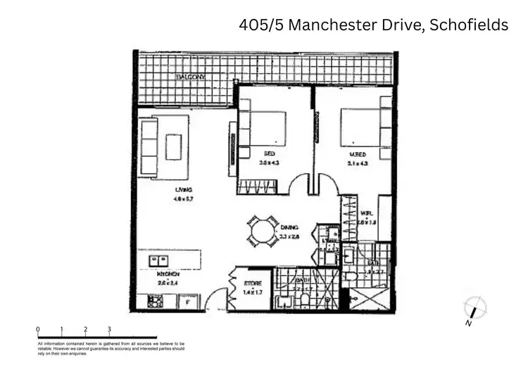 Floorplan of Homely apartment listing, 405/5 Manchester Drive, Schofields NSW 2762