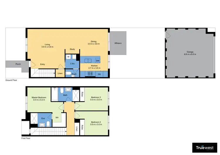 Floorplan of Homely townhouse listing, 177 Frontier Avenue, Aintree VIC 3336