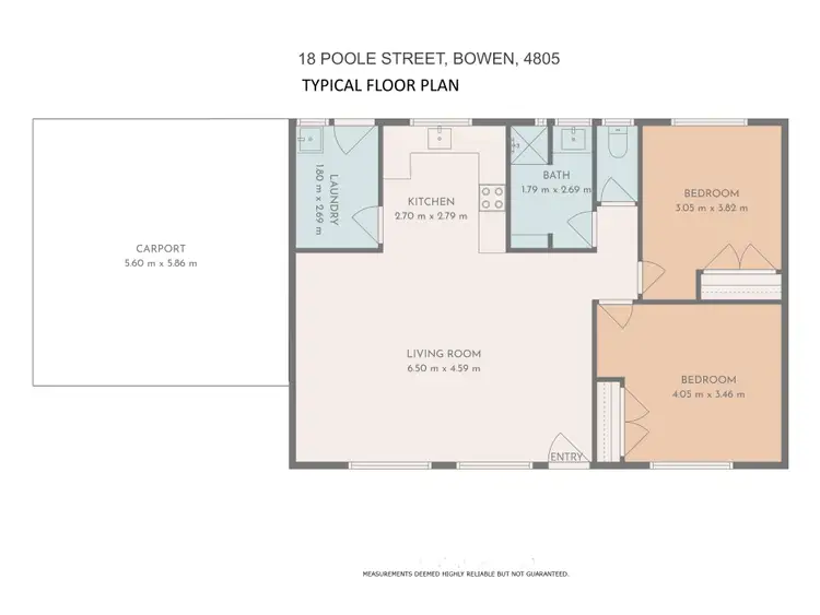 Floorplan of Homely unit listing, 18 Poole Street, Bowen QLD 4805