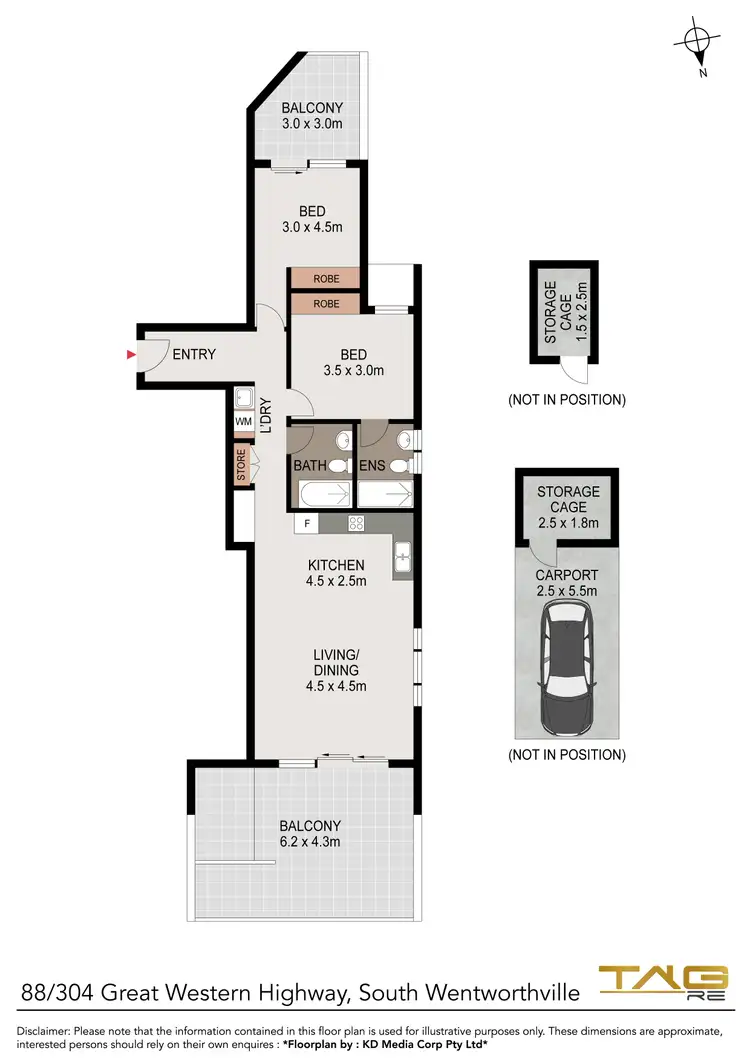 Floorplan of Homely other listing, 88/304 Great Western Highway, Wentworthville NSW 2145