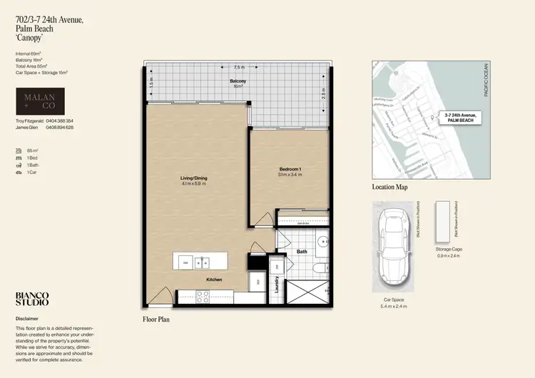 Floorplan of Homely apartment listing, 702/3-7 Twenty Fourth Avenue, Palm Beach QLD 4221