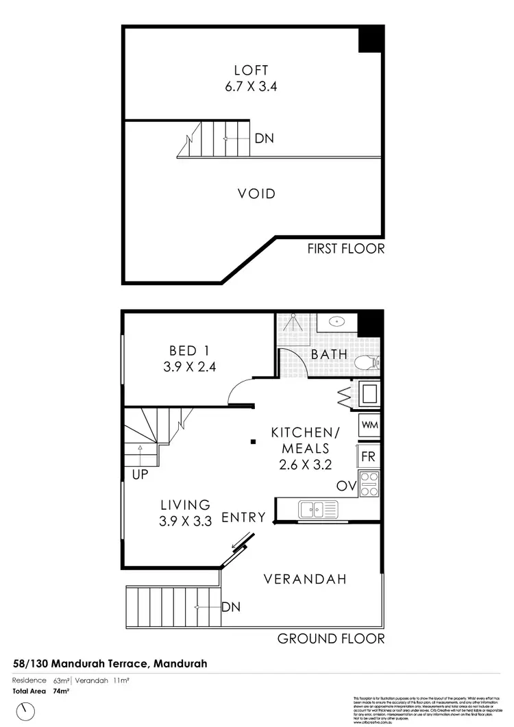 Floorplan of Homely apartment listing, 58/130 Mandurah Terrace, Mandurah WA 6210