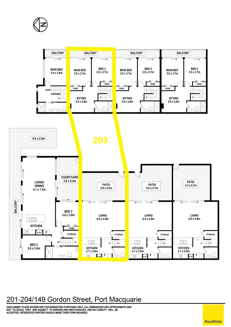 Floorplan of Homely unit listing, 203/149 Gordon Street, Port Macquarie NSW 2444