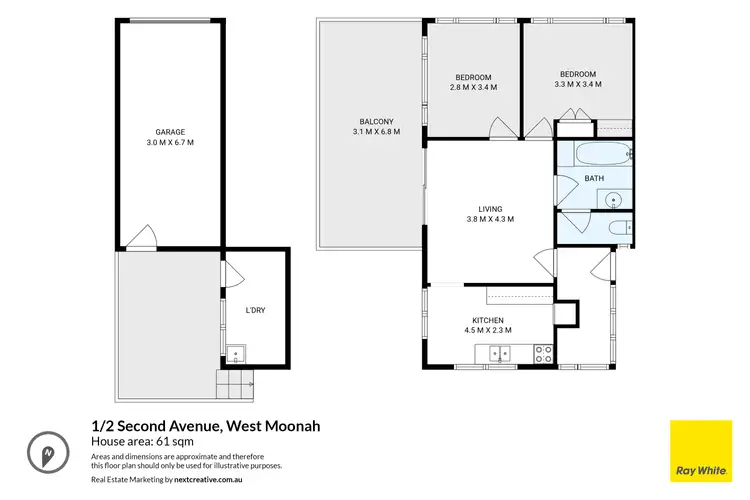 Floorplan of Homely apartment listing, 1/2 Second Avenue, West Moonah TAS 7009