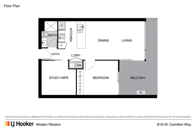 Floorplan of Homely apartment listing, 810/61 Camilleri Way, Gungahlin ACT 2912