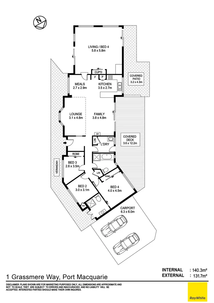 Floorplan of Homely house listing, 1 Grassmere Way, Port Macquarie NSW 2444