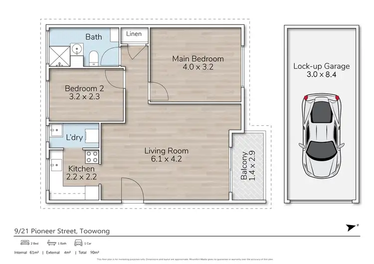 Floorplan of Homely apartment listing, 9/21 Pioneer Street, Toowong QLD 4066