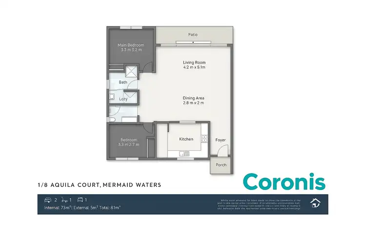 Floorplan of Homely unit listing, 1/8 Aquila Court, Mermaid Waters QLD 4218