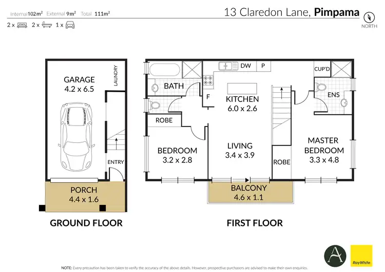 Floorplan of Homely townhouse listing, 13 Claredon Lane, Pimpama QLD 4209