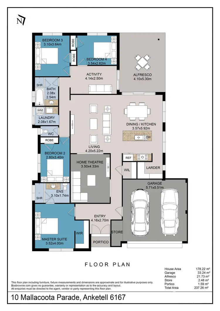 Floorplan of Homely house listing, 10 Mallacoota Parade, Anketell WA 6167