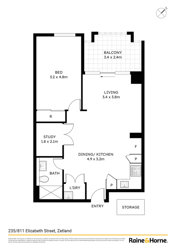 Floorplan of Homely apartment listing, 235/811 Elizabeth Street, Zetland NSW 2017