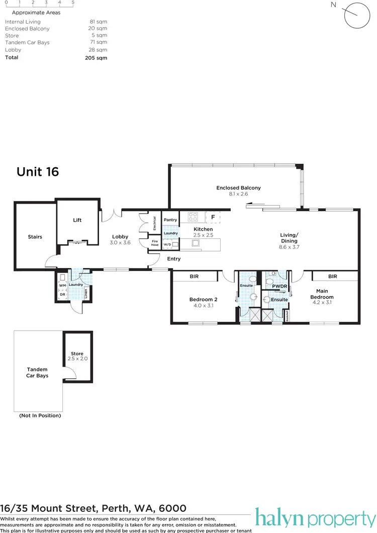 Floorplan of Homely apartment listing, 16/35 Mount Street, West Perth WA 6005