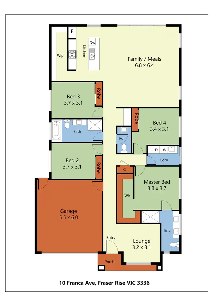 Floorplan of Homely house listing, 10 Franca Avenue, Fraser Rise VIC 3336