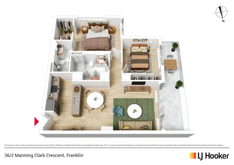 Floorplan of Homely unit listing, 36/2 Manning Clark Crescent, Franklin ACT 2913