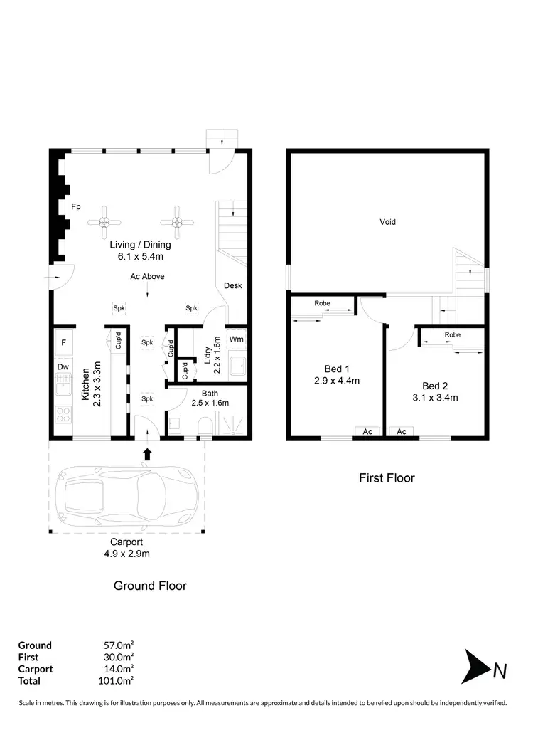 Floorplan of Homely townhouse listing, 13/571 Portrush Road, Glenunga SA 5064
