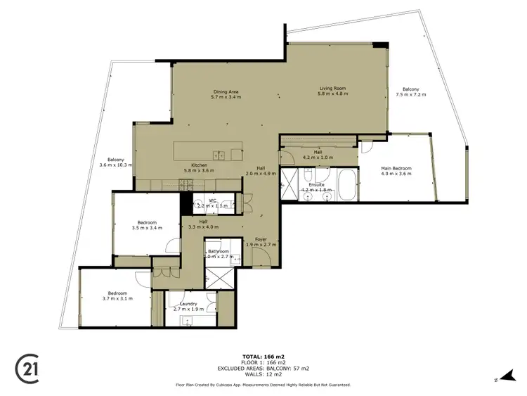 Floorplan of Homely apartment listing, 701/5 Marco Polo Drive, Mandurah WA 6210