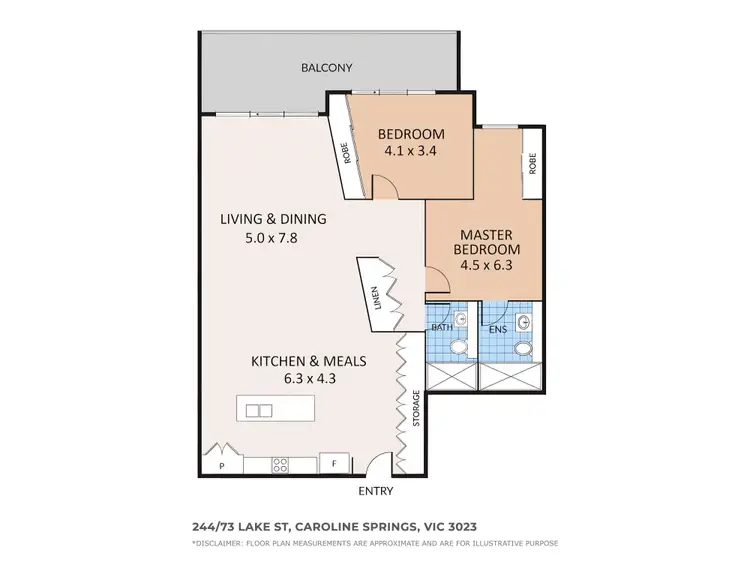 Floorplan of Homely apartment listing, 244/73 Lake Street, Caroline Springs VIC 3023