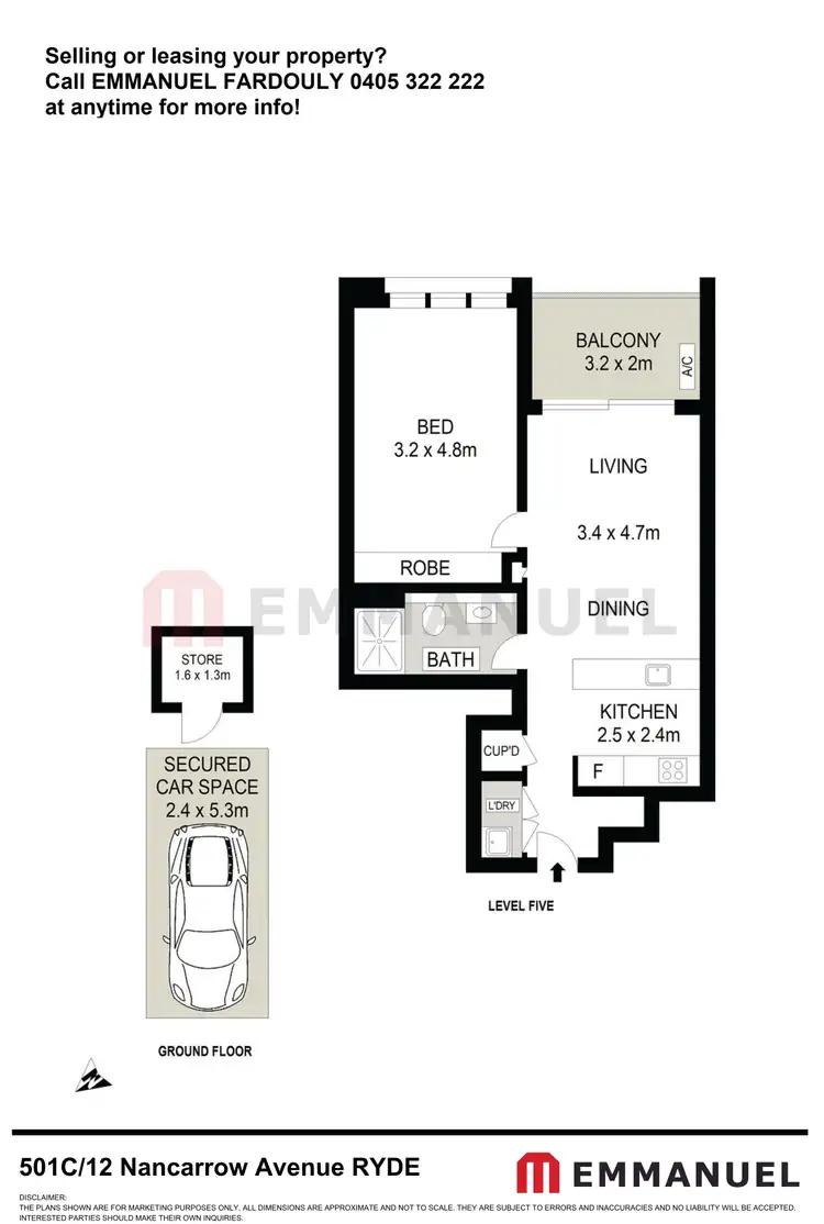 Floorplan of Homely apartment listing, 501C/12 Nancarrow Avenue, Ryde NSW 2112
