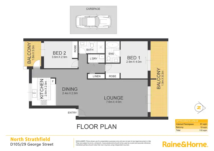 Floorplan of Homely apartment listing, D105/29 George Street, North Strathfield NSW 2137