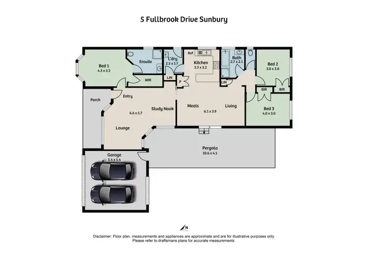 Floorplan of Homely house listing, 5 Fullbrook Drive, Sunbury VIC 3429