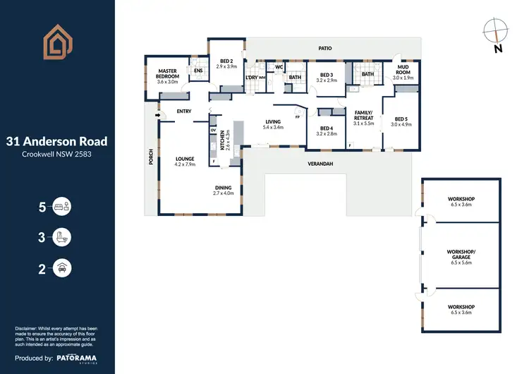 Floorplan of Homely rural property listing, 31 Anderson Rd, Crookwell NSW 2583