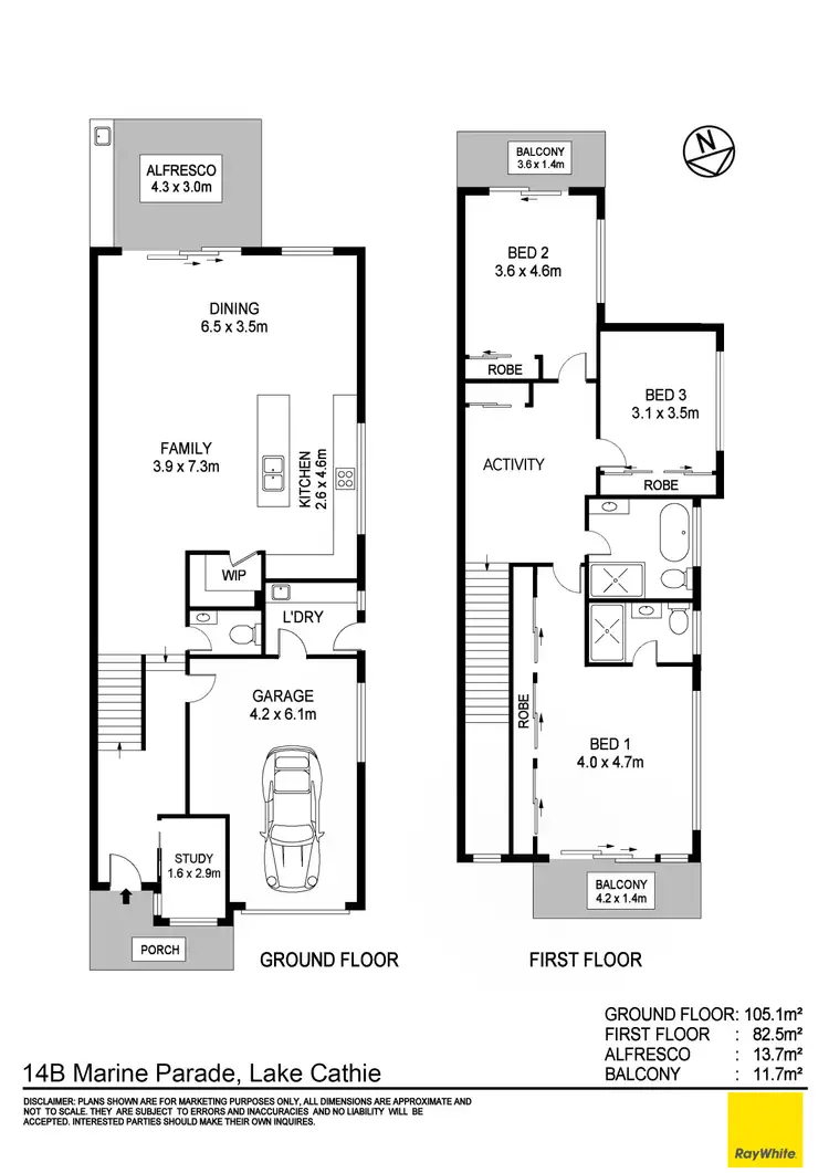 Floorplan of Homely townhouse listing, 14B Marine Parade, Lake Cathie NSW 2445