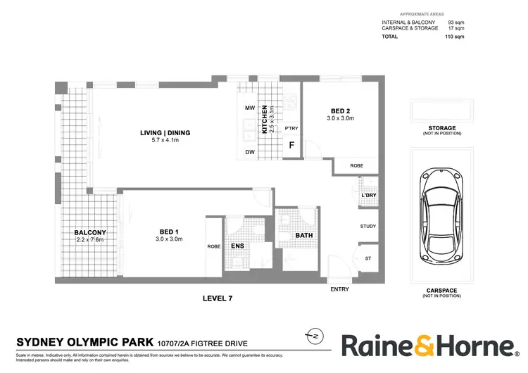 Floorplan of Homely apartment listing, 10707/2A Figtree Drive, Sydney Olympic Park NSW 2127