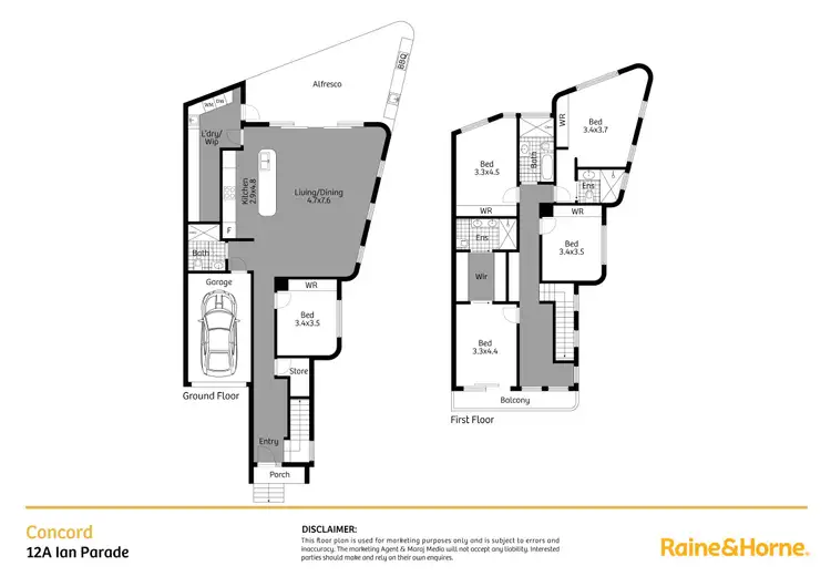 Floorplan of Homely semi-detached listing, 12a Ian Parade, Concord NSW 2137