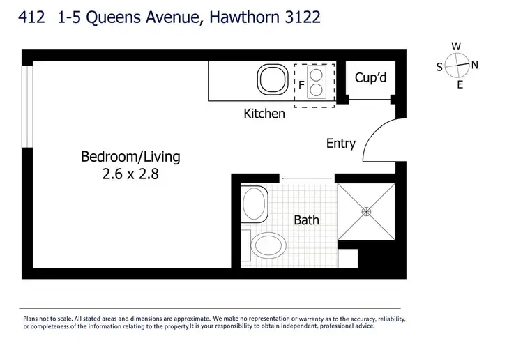 Floorplan of Homely apartment listing, 412/1-5 Queens Avenue, Hawthorn VIC 3122