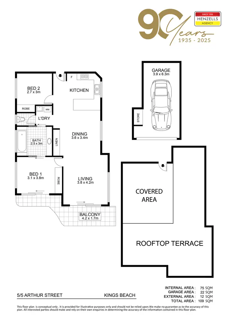 Floorplan of Homely unit listing, 5/5 Arthur Street, Kings Beach QLD 4551