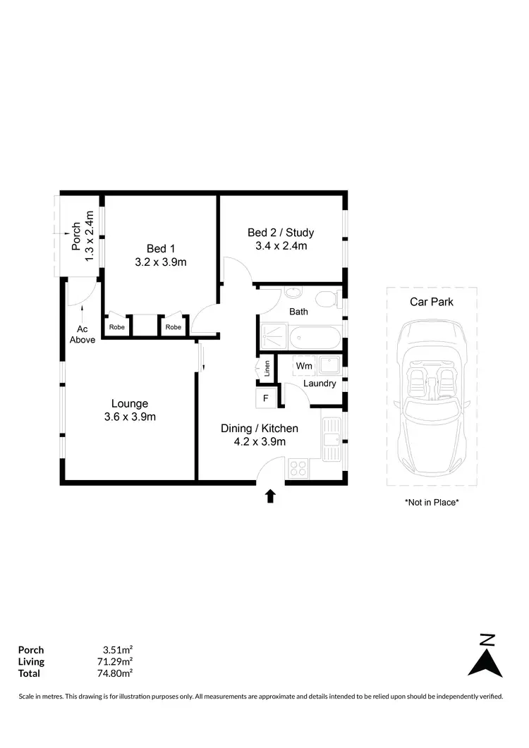 Floorplan of Homely unit listing, 13/8 Montrose Avenue, Seaton SA 5023