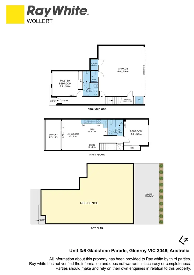 Floorplan of Homely townhouse listing, 3/6 Gladstone Parade, Glenroy VIC 3046