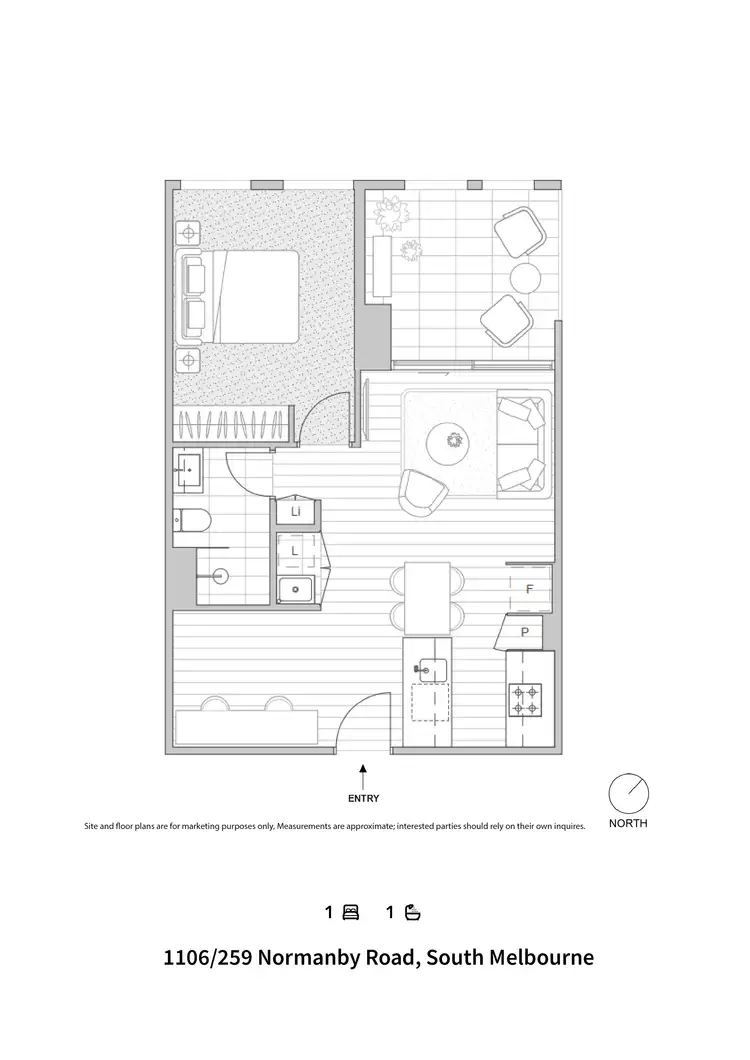 Floorplan of Homely apartment listing, 1106/259 Normanby Road, South Melbourne VIC 3205
