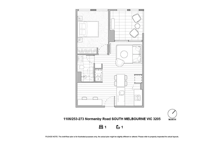 Floorplan of Homely apartment listing, 1106/259 Normanby Road, South Melbourne VIC 3205