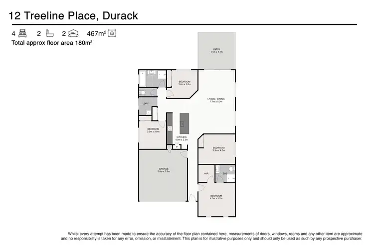 Floorplan of Homely house listing, 12 Treeline Place, Durack QLD 4077