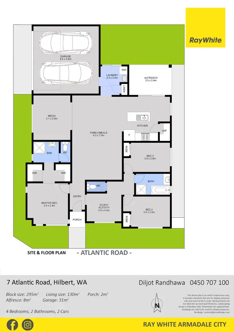 Floorplan of Homely house listing, 7 Atlantic Road, Hilbert WA 6112