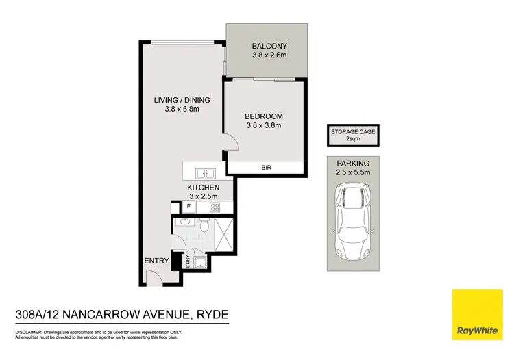 Floorplan of Homely apartment listing, 308A/12 Nancarrow Avenue, Ryde NSW 2112